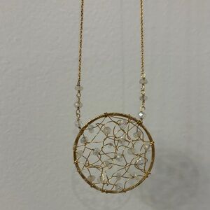 Gold Dreamcatcher Pendant Necklace